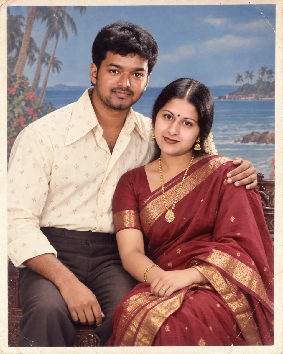1980s Indian Studio Couple Portrait