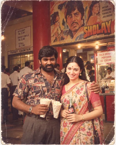 1986 Indian Cinema Couple Portrait