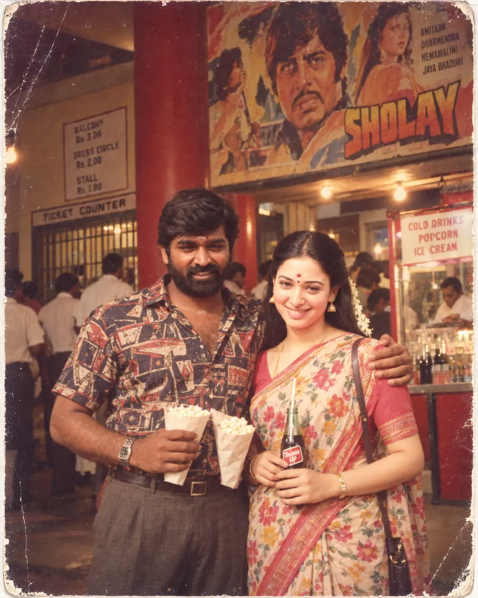 1986 Indian Cinema Couple Portrait