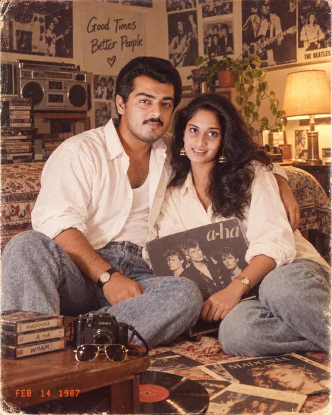 1987 Indian Couple Snapshot