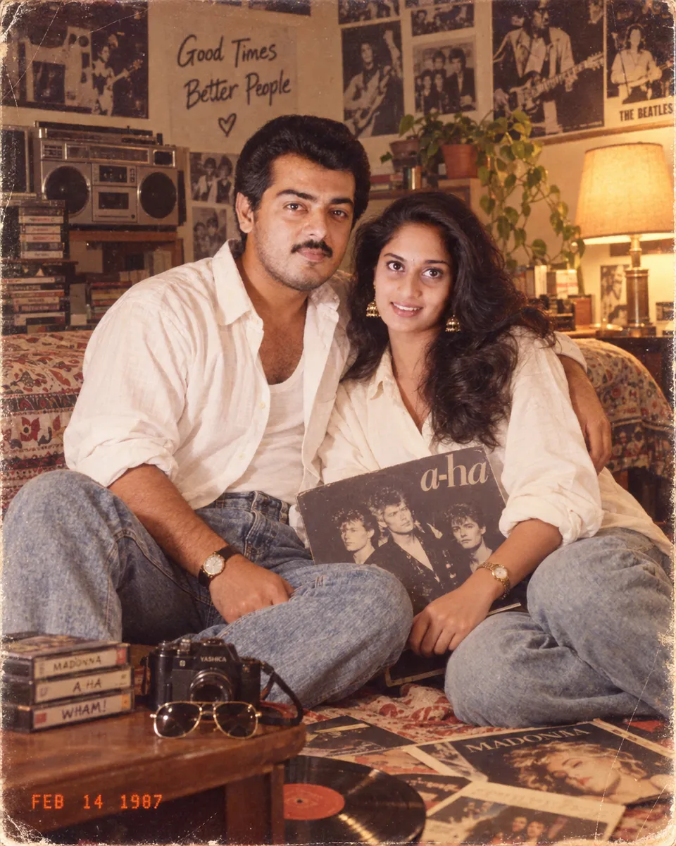 1987 Indian Couple Snapshot