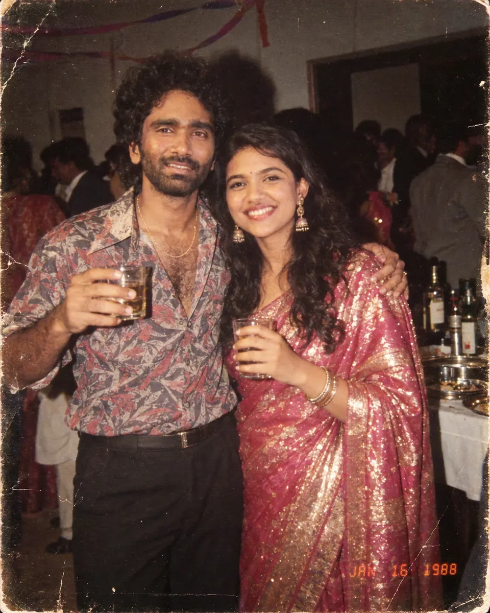 1988 Indian Couple Snapshot