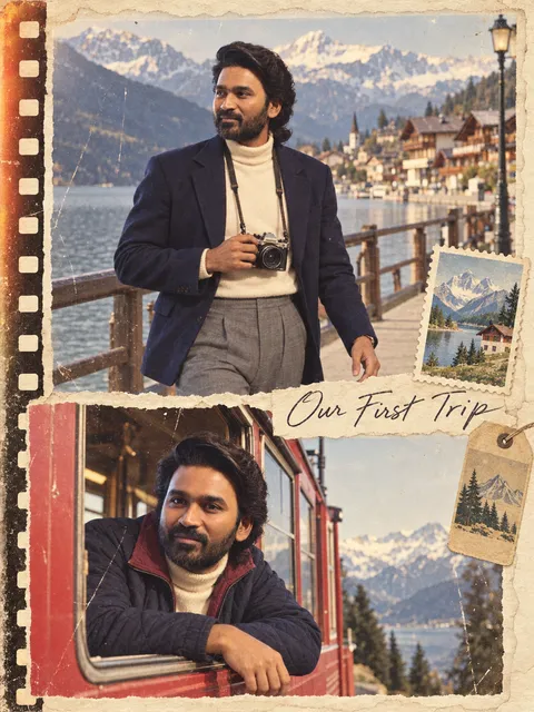 Nostalgic 1980s Travel Collage