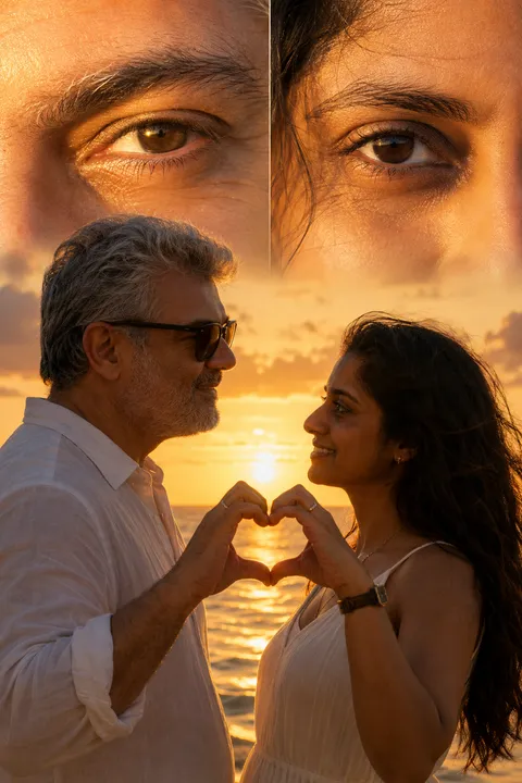 Beach, Golden Hour, Heart-Fingers + Eye Close-Ups