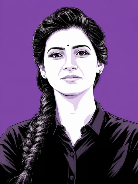 Bold Graphic Portrait in Violet