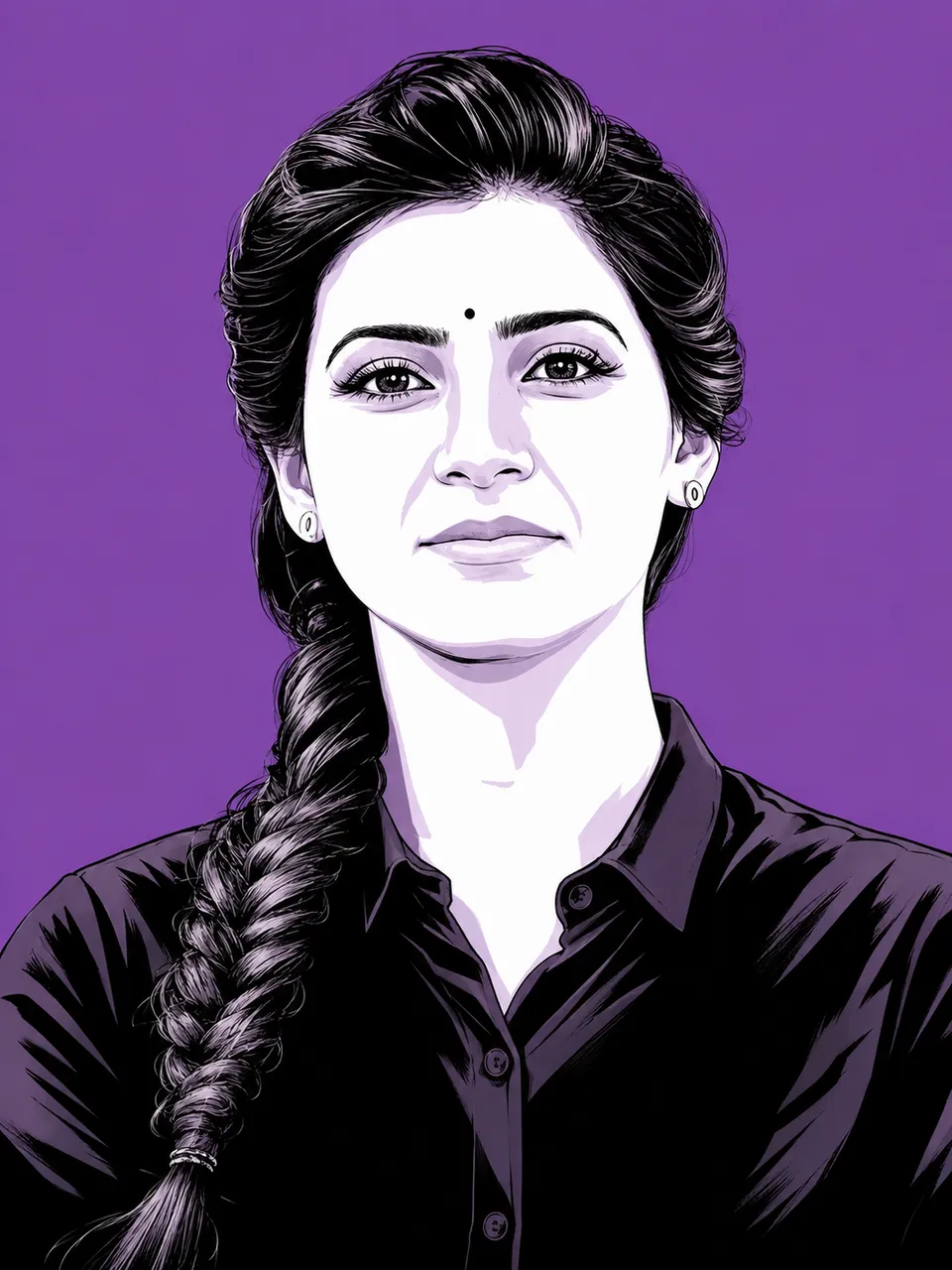 Bold Graphic Portrait in Violet