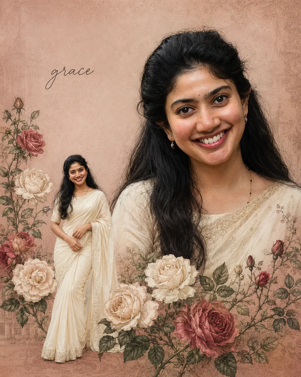 Botanical Portrait Collage