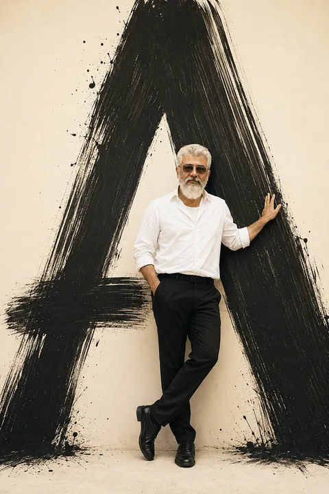 Man Within Brushstroke Letter R