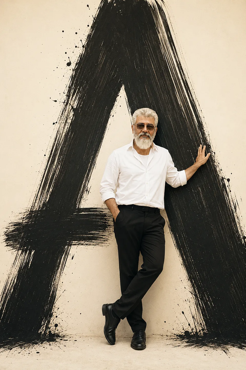 Man Within Brushstroke Letter R