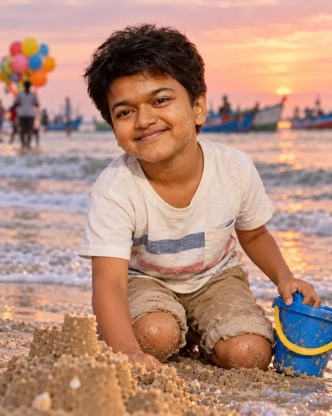 Childhood Beach Adventure
