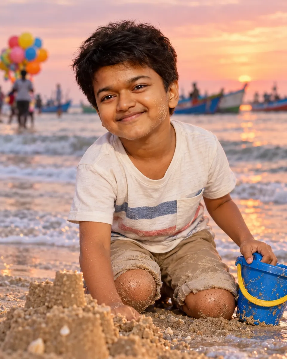 Childhood Beach Adventure