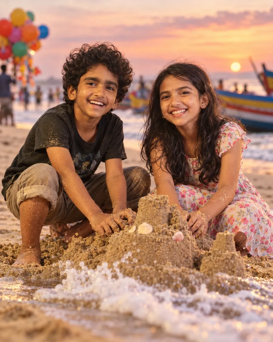 Childhood Beach Adventure