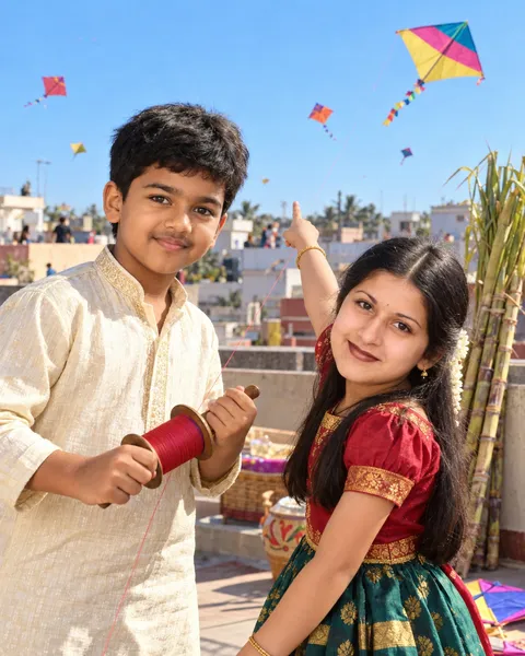 Childhood Friends at Kite Festival