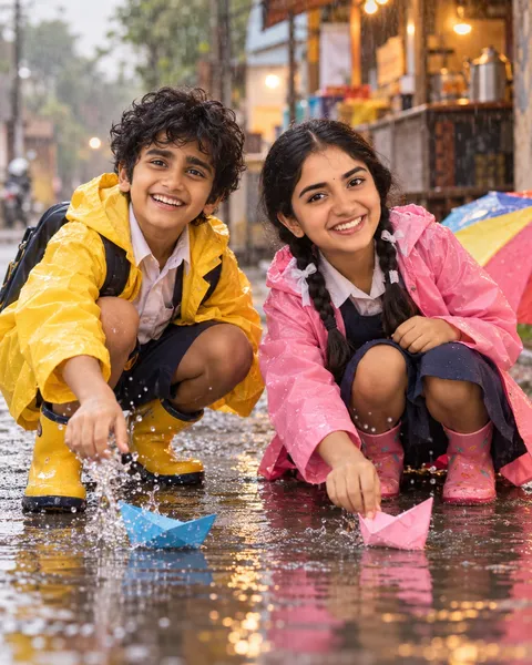 Childhood Friends in Monsoon