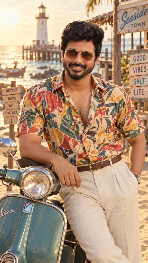 Cinematic Retro Seaside Portrait