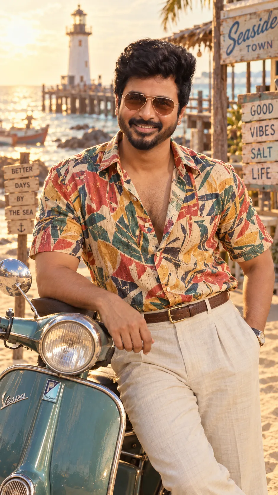 Cinematic Retro Seaside Portrait