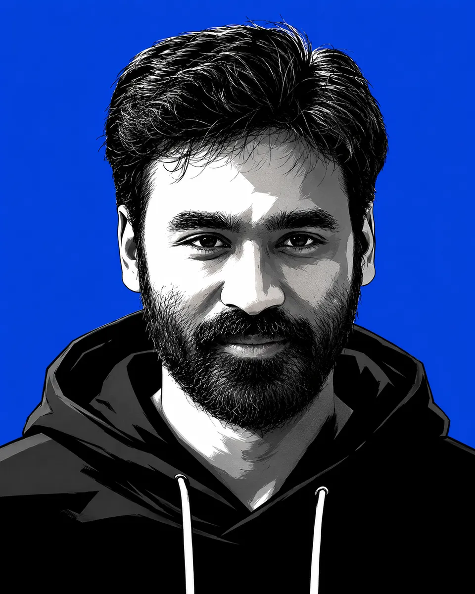 Cobalt Inked Portrait