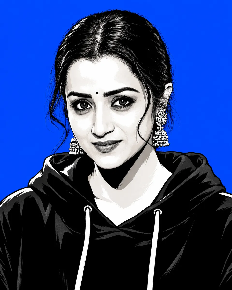 Cobalt Inked Portrait