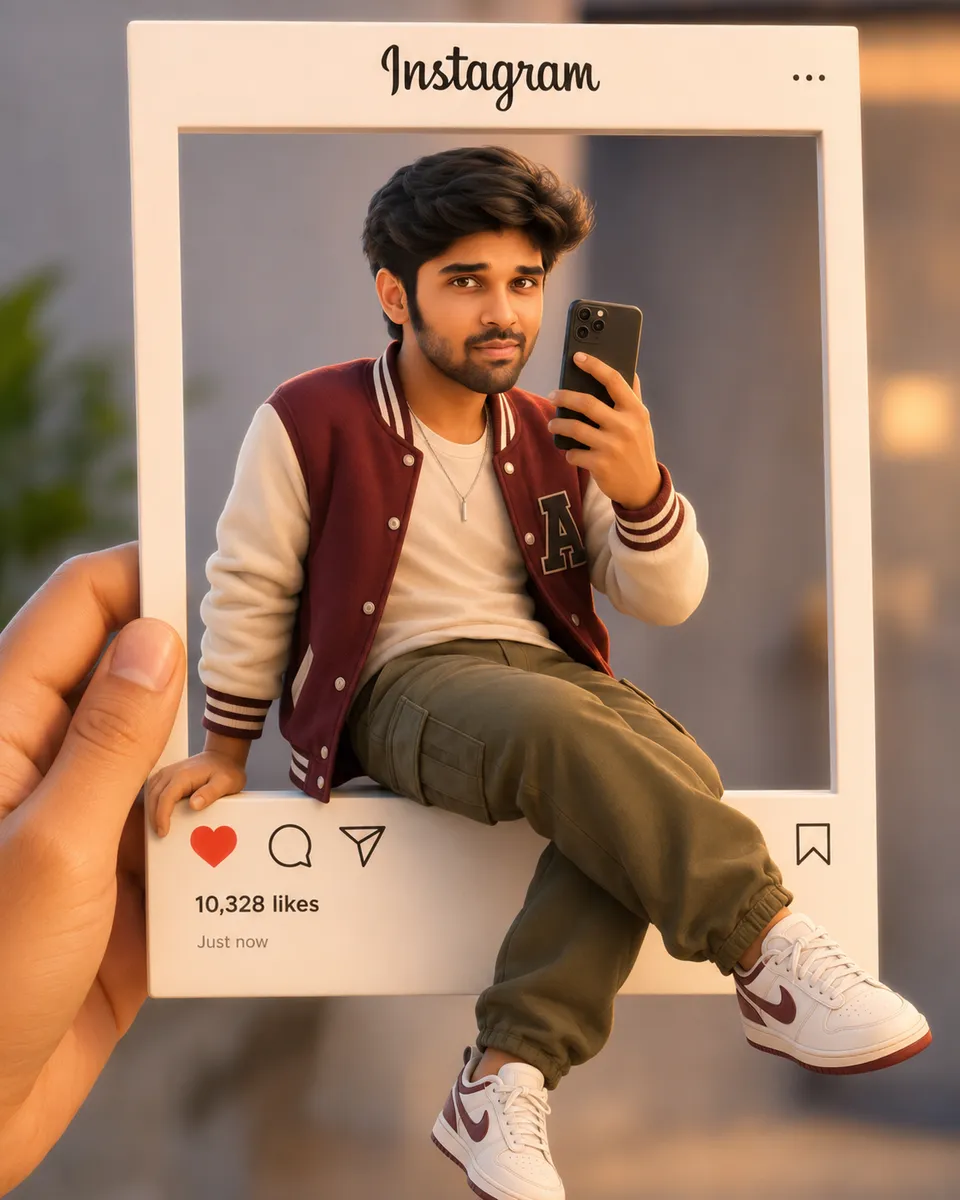 Playful Selfie Frame Portrait