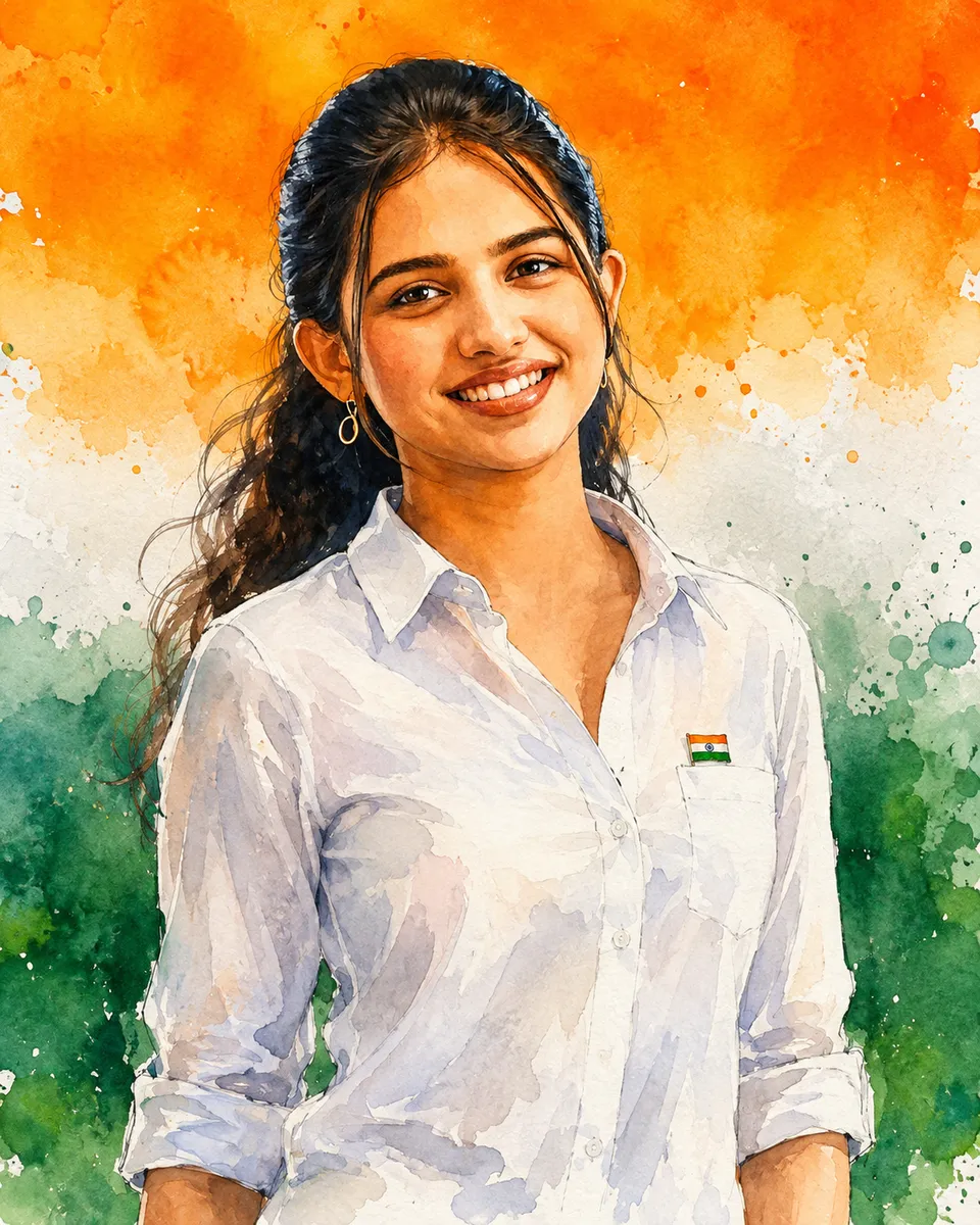 Vibrant Watercolor Portrait