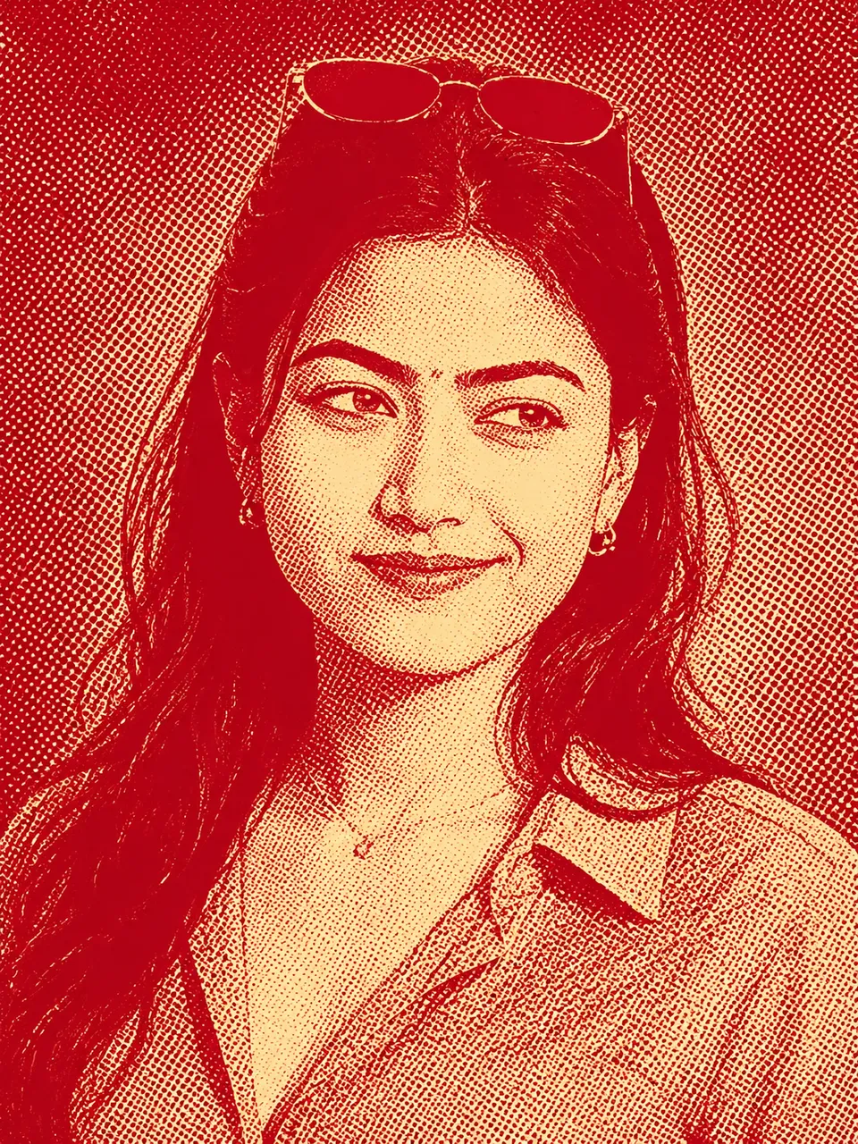 Crimson Halftone Mischief
