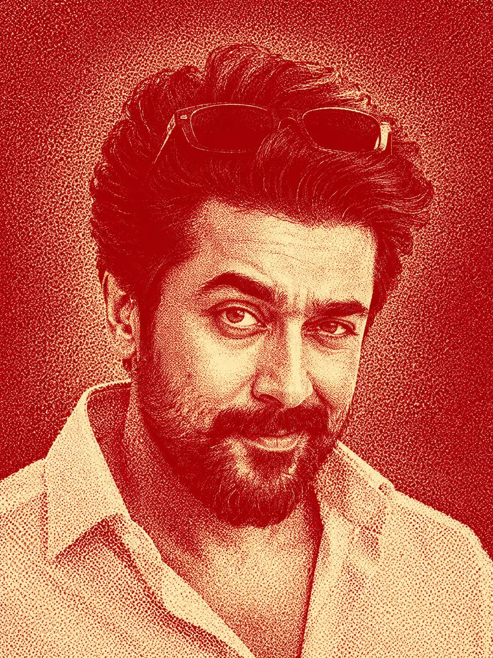 Crimson Halftone Mischief