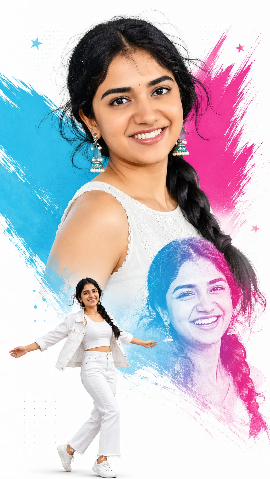 Cyan Magenta Duo Poster