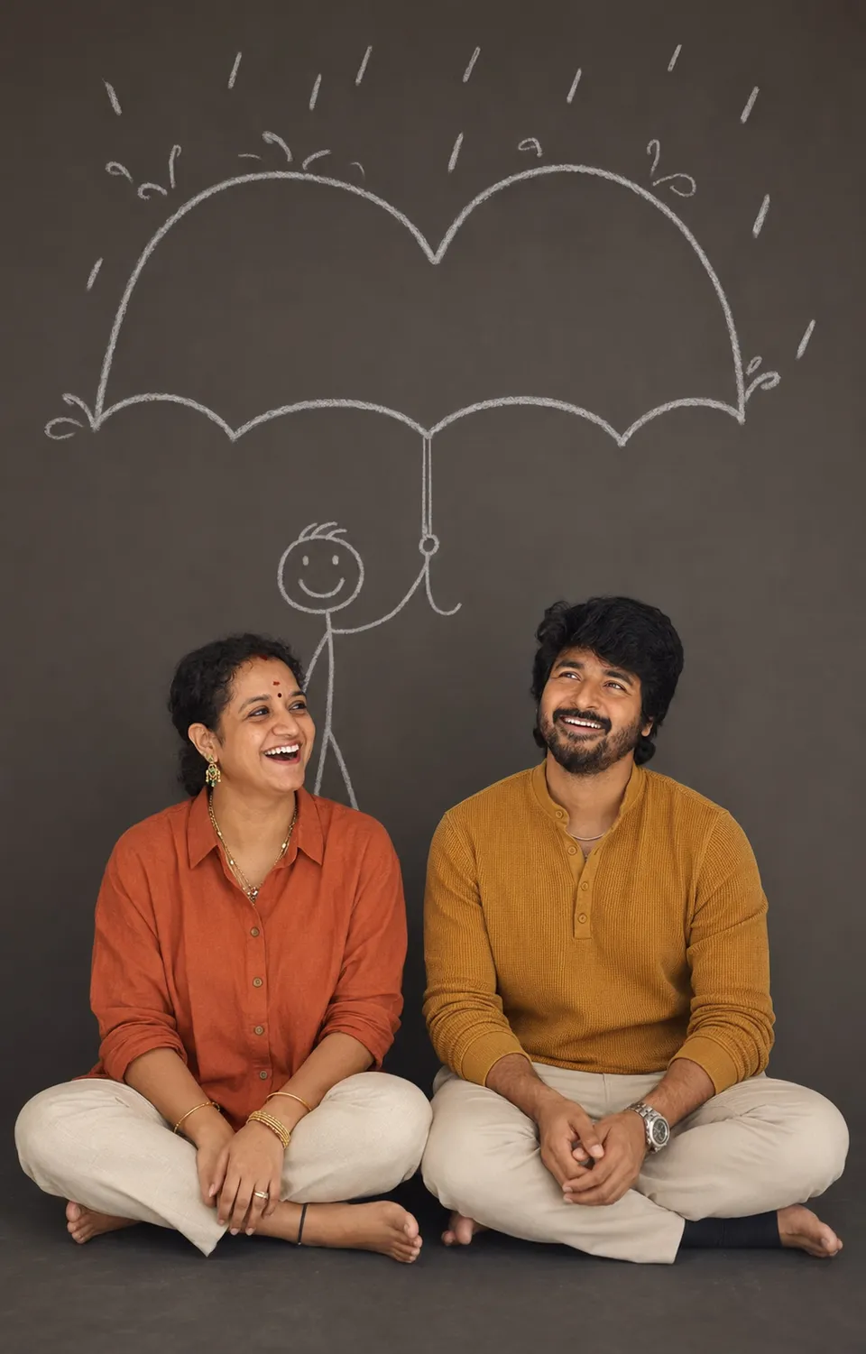 Chalk Doodle Couple Portrait