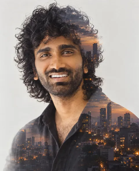 Double Exposure Cityscape Portrait