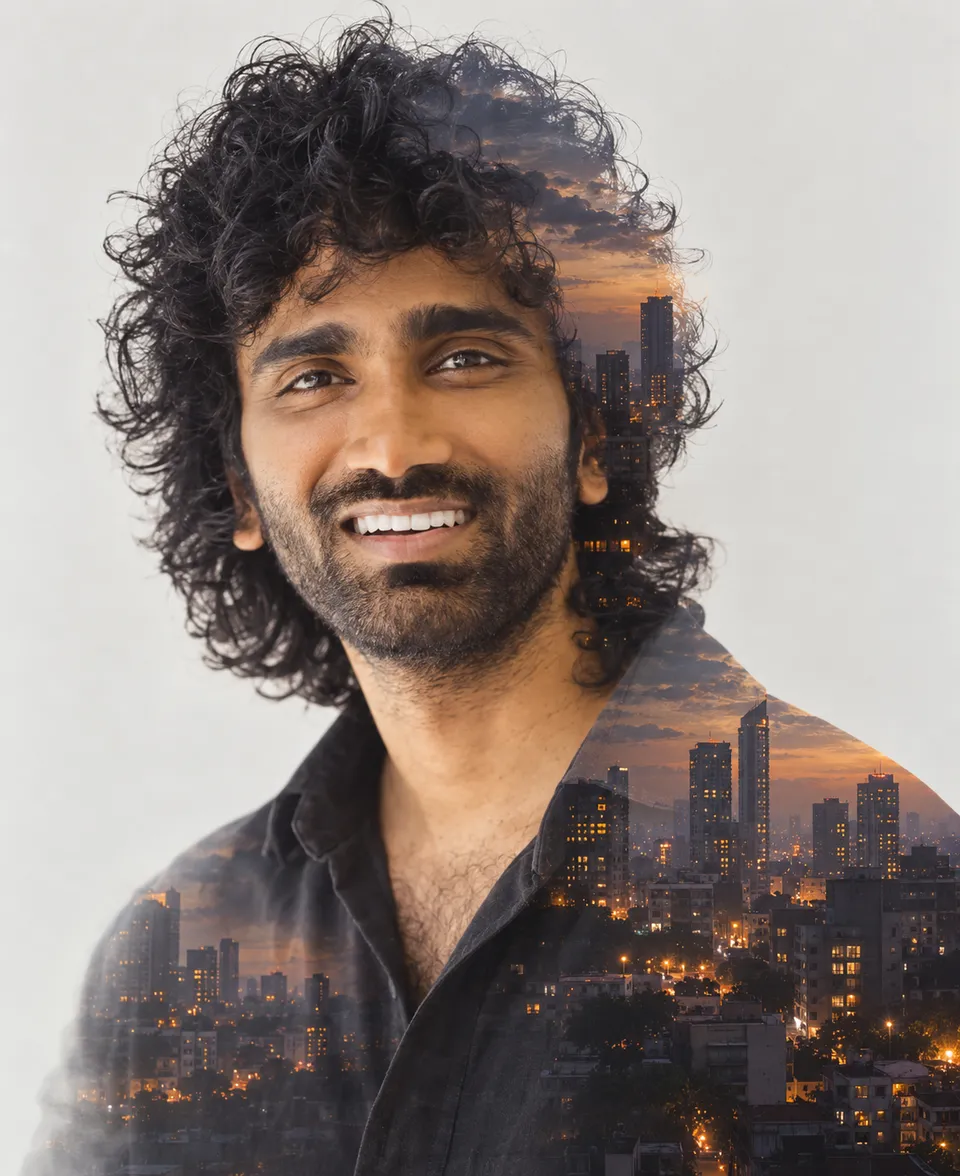 Double Exposure Cityscape Portrait