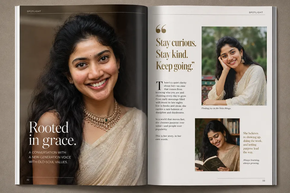 Double-Page Magazine Spread (Woman)
