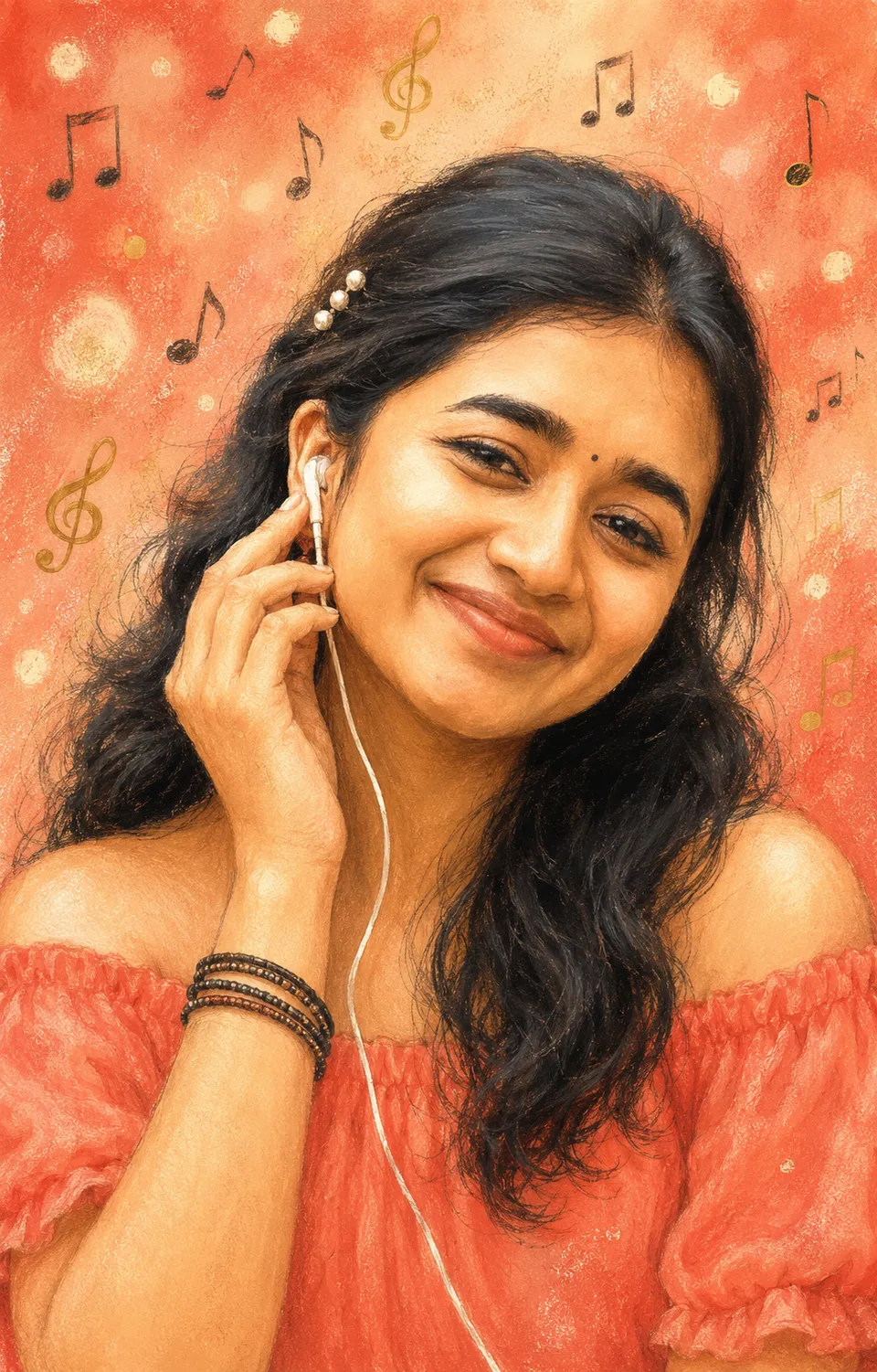 Dreamy Coral Music Portrait