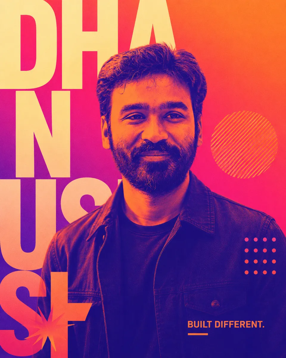 Duotone Gradient Typographic Poster (Man)