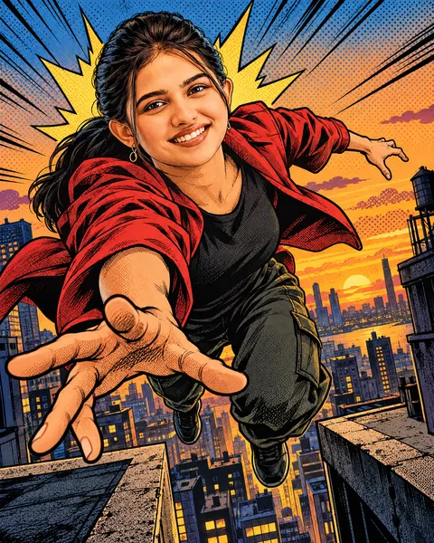 Dynamic Comic Book Leap