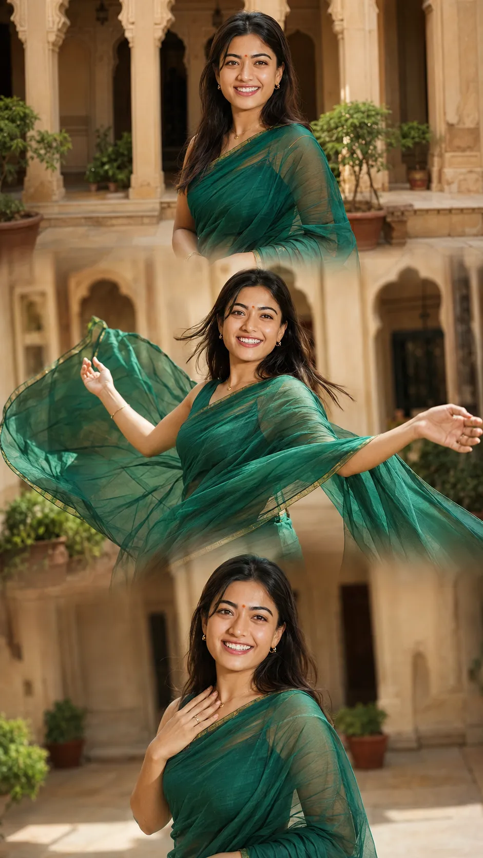 Emerald Twirl Triptych