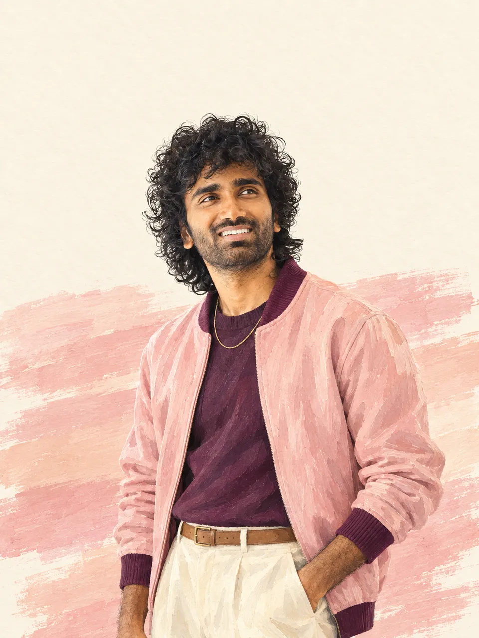 Gouache Greeting Card Portrait