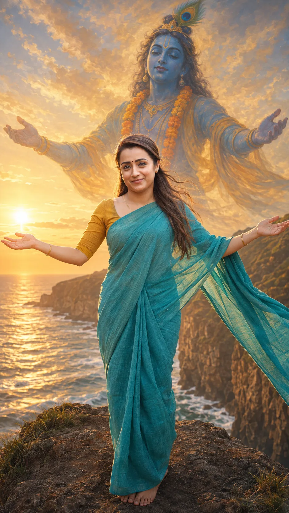 Devotional Sunrise Cliff Scene