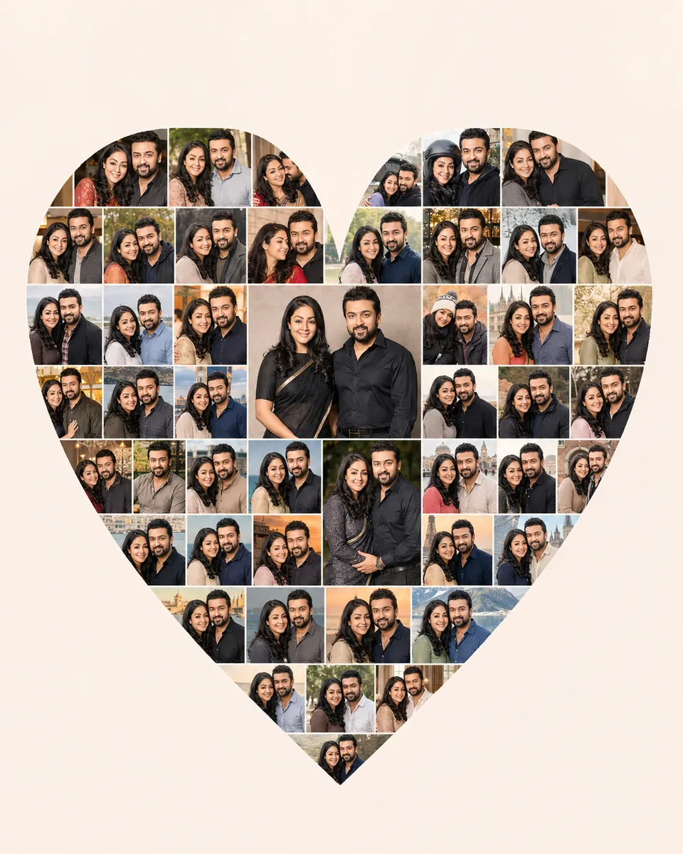 Heart-Shaped Photo Grid (Couple)