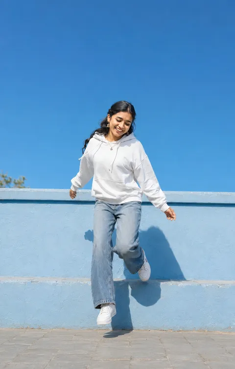 Joyful Leap in Powder Blue