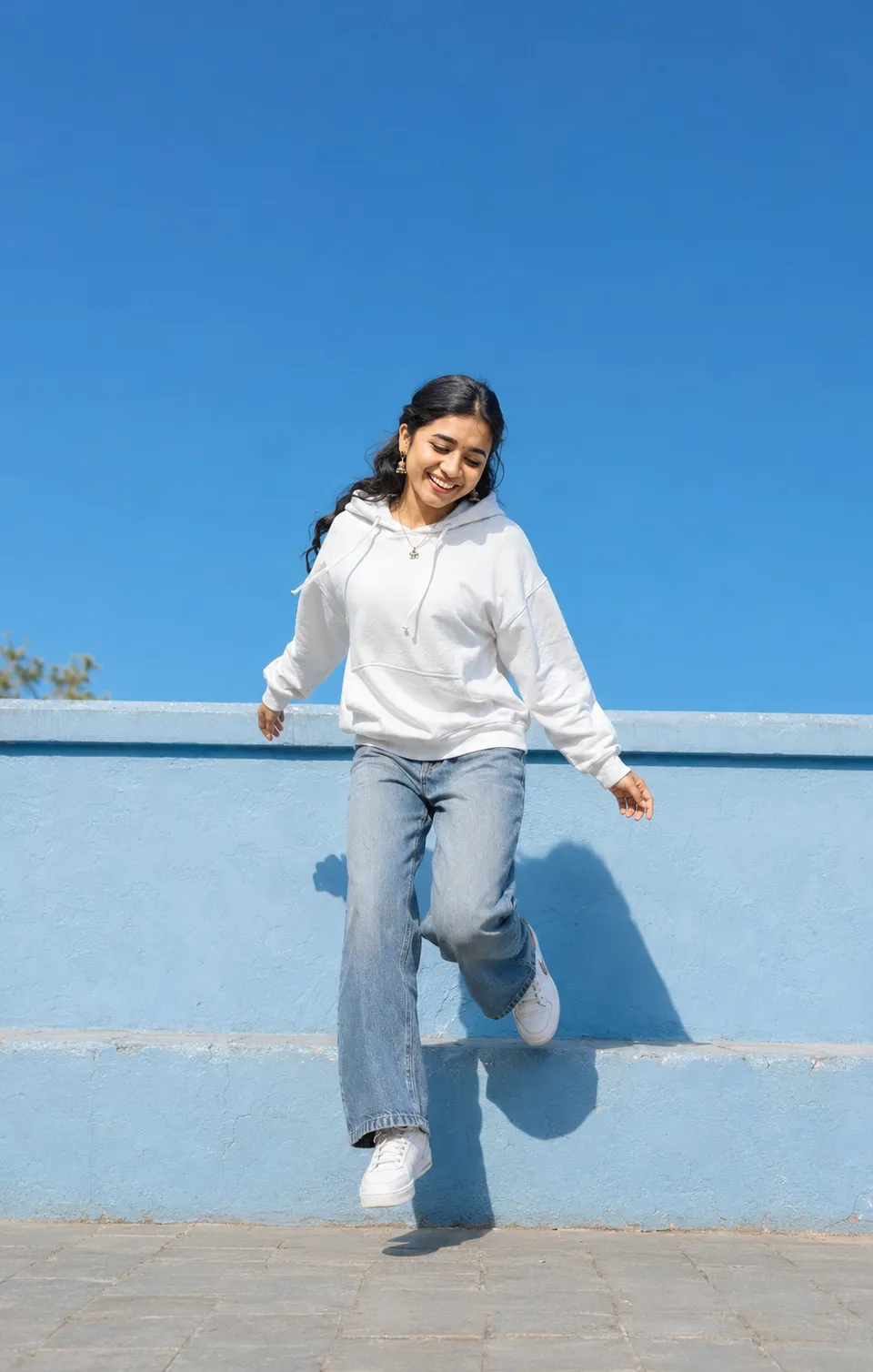 Joyful Leap in Powder Blue