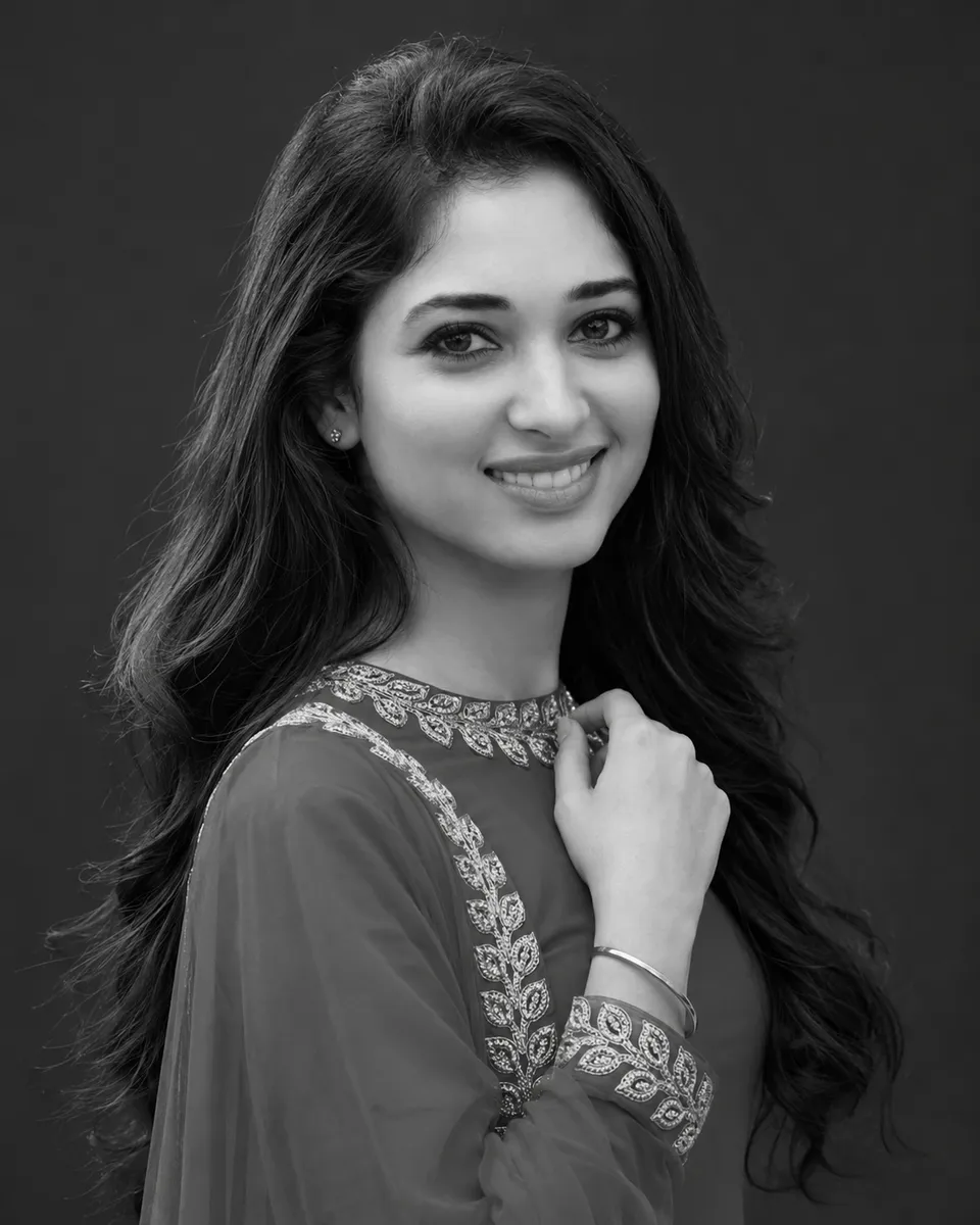 Monochrome Feminine Studio Portrait