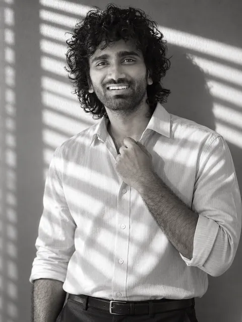 Monochrome Portrait in Stripes