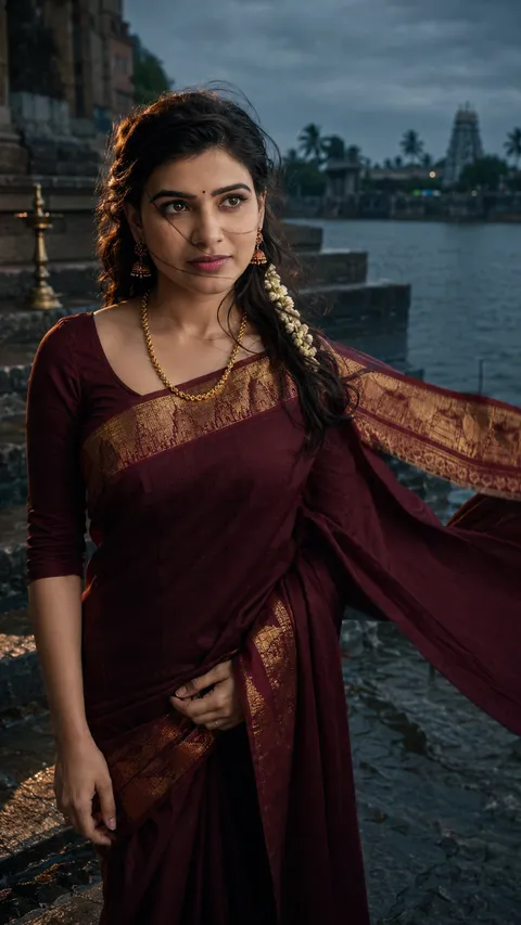 Monsoon Saree, Riverside, Five Minutes Before It Rains