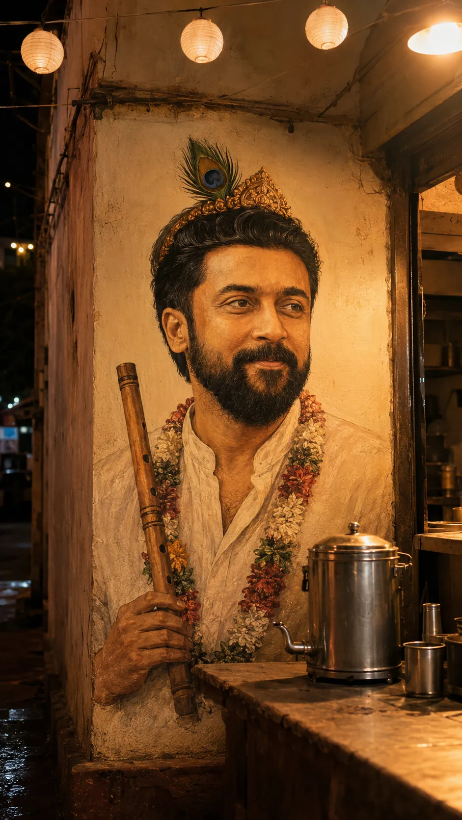 Mural Portrait at Night