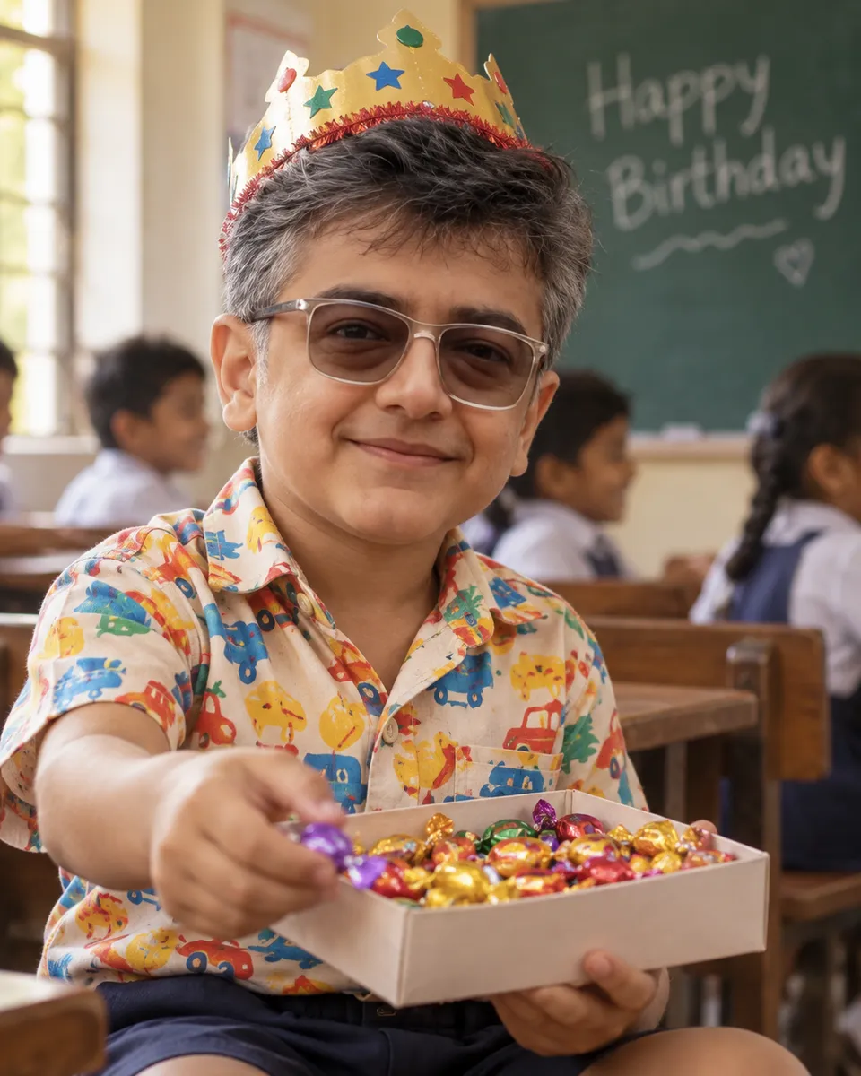 Nostalgic Birthday Classroom Portrait
