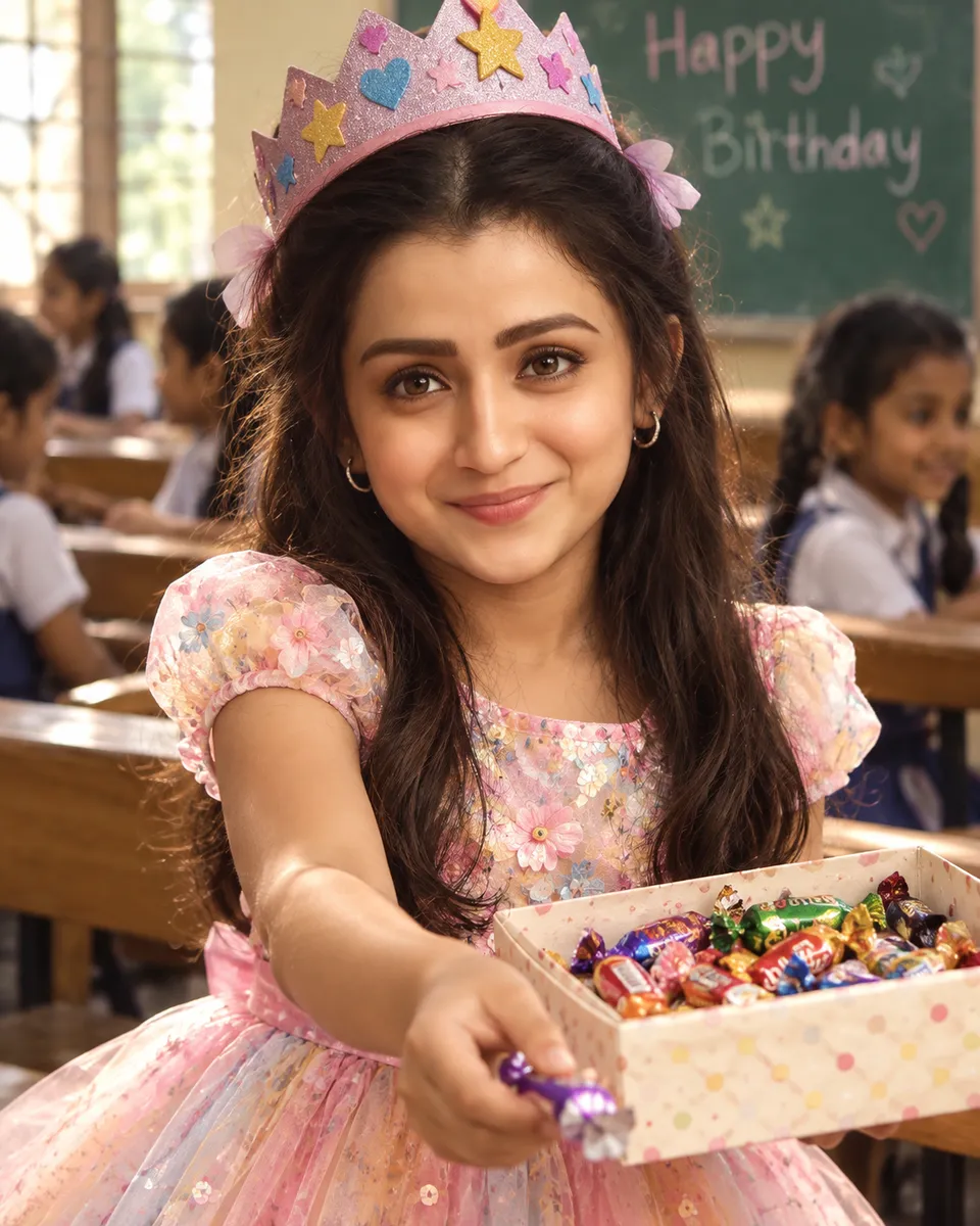 Nostalgic Birthday Classroom Scene