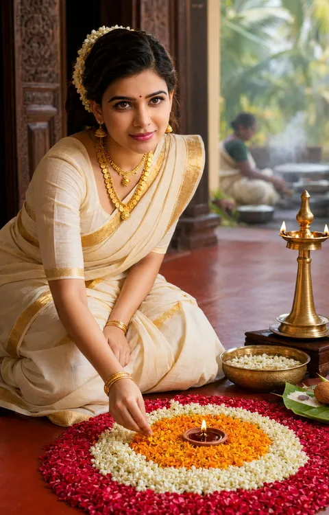 Onam Day, Kasavu Saree