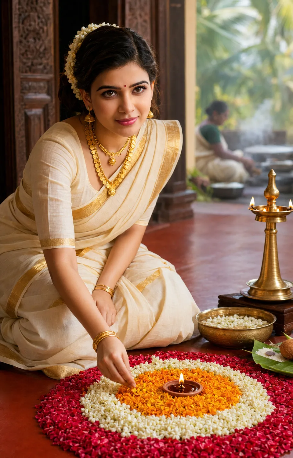 Onam Day, Kasavu Saree