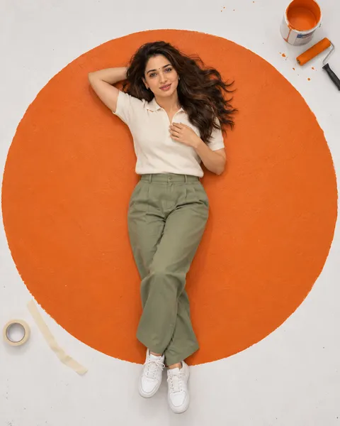Overhead Portrait in Orange Circle