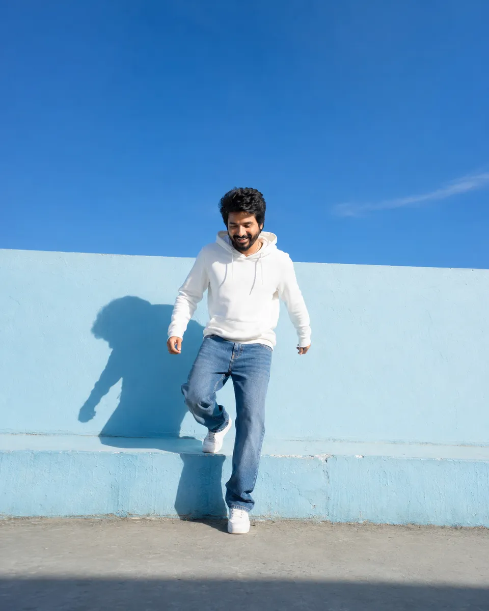 Joyful Leap in Afternoon Sun